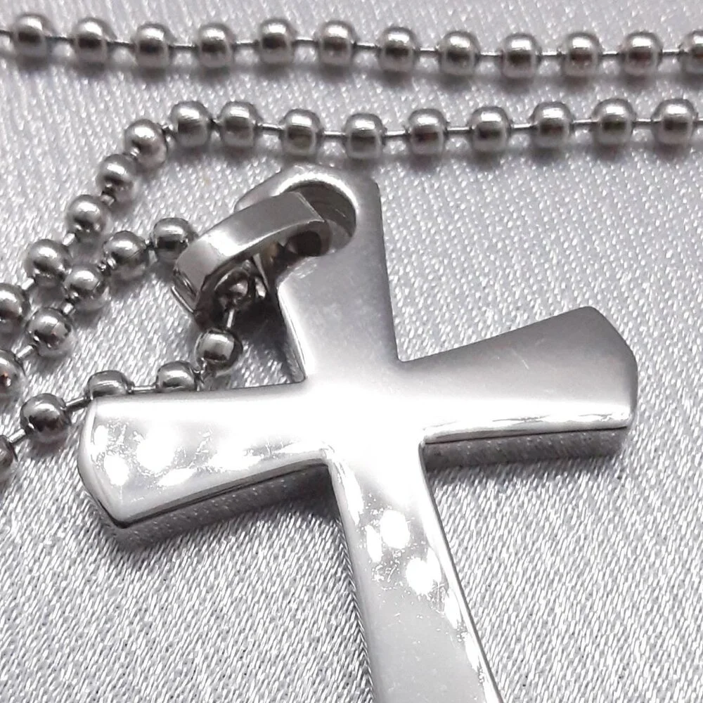 NEW Stuller Stainless steel cross necklace